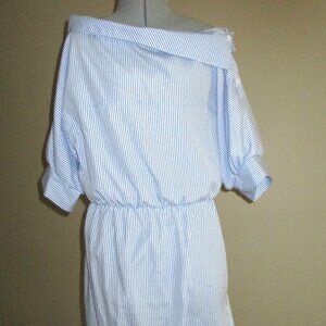 NWOT Striped Off-the-Shoulder Shirt Dress